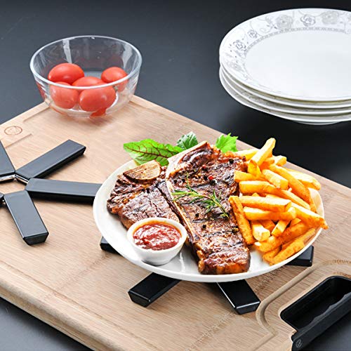 Salvamanteles de Silicona, 2PCS Salvamantele Plegable Antideslizante Hule para Calientes Sartenes de Cocina, Platos y Fuentes, Encimeras Cubiertos, Aislamiento al calor Protección Salvamanteles