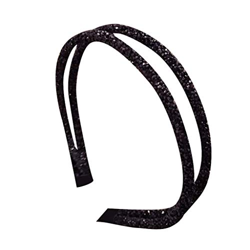 Sayla Diamantes de imitación de Cristal Hechos a Mano Perla Diadema Nupcial Accesorios para el Cabello del Banquete de Boda para Novia Casada,Fiesta, Baile (Negro)