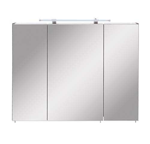 Schildmeyer Trient Armario con Espejo, Esche Grau Dekor, 90.0 x 16.0 x 75.0 cm