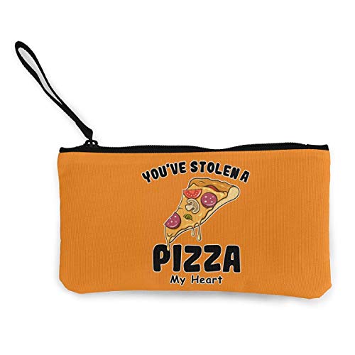 SDFGJ Has robado una Pizza mi corazón Monedero de Lona Monedero Monedero Divertido Monedero Monedero Bolsa de teléfono móvil con Cremallera
