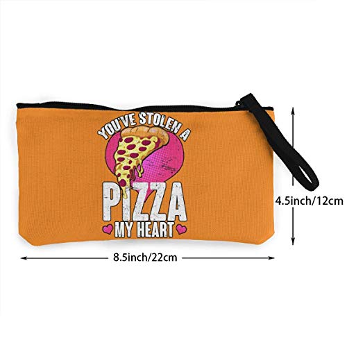 SDFGJ Has robado una Pizza mi corazón Monedero de Lona Monedero Monedero Lindo Monedero Monedero Bolsa de teléfono móvil con Cremallera