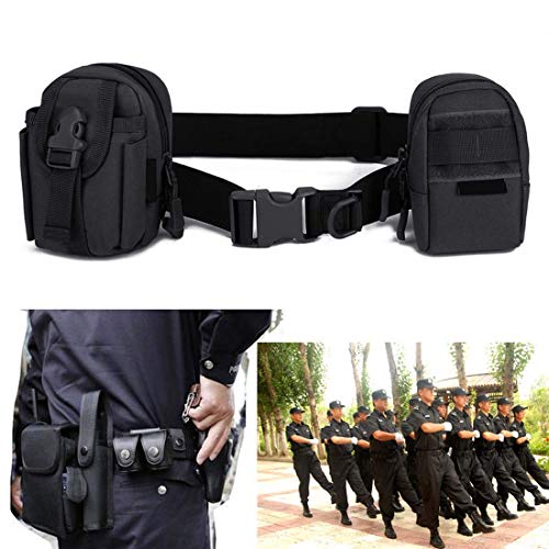 Selighting Cinturón Molle Táctica Militar de Nylón, Correa Policia de Seguridad para Airsoft, Caza, Deportes al Aire Libre (Negro)
