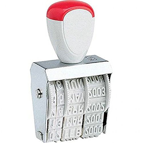 Sello fechador manual (fecha italiana) + Almohadillas de caucho para sellos, color turquesa