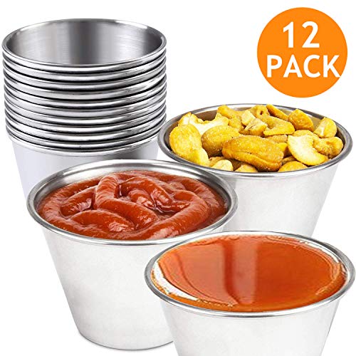 Set de 12 Flaneras individuales acero inoxidable, Recomendado para postre y Flan,Molde Flanera Ø9 cm