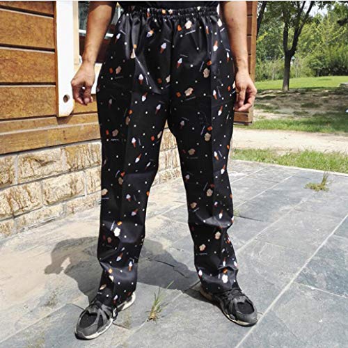 sharprepublic Pantalones Holgados de Cocinero Uniformes de Cocina Ropa de Trabajo de Restaurante Transpirable Secado Rápido - Helado, XL