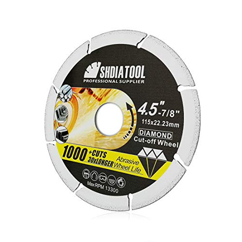 SHDIATOOL Disco de Corte de Metal de Diamante 115mm para Tubo de Acero Barra de Hierro Ángulo de Acero Hoja de Rueda de Corte Soldada al Vacío