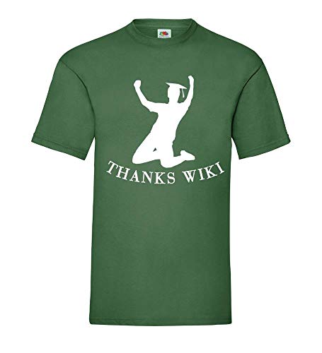 Shirtzshop 84.de - Camiseta de manga corta para hombre, diseño con texto "College Abschluss Jubel Thanks Wiki" verde botella XXXL