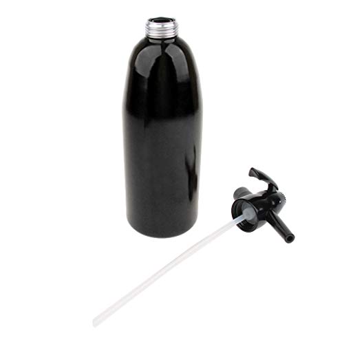 Shiwaki Sifón De Sosa Negra Carbonatada Seltzer Máquina para Hacer Agua con Gas Cóctel Máquina De Bebidas 1l / 1000ml / 35 Onzas, Enhebrado Seguro Sin Goteos