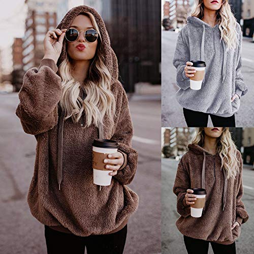 SHOBDW Liquidación Venta Mujer Sudadera con Capucha Suelta Tallas Grandes Jersey de Mujer Jersey otoño Invierno Manga Larga Remata Abrigo cálido(Verde,L)