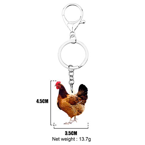 SHUHUI Acrílico Pollo Gallina Llavero Titular De Llavero Joyería De Animales De Granja para Mujeres Niñas Bolso Cartera De Coche Dijes Colgante Al por Mayor