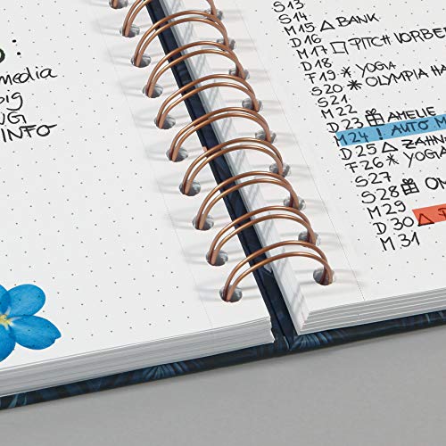 Sigel JN607 Libreta Espiral Premium, 16.2 x 21.5 cm, Punteado, Tapa Dura, Motivo de Mármol, Violeta/Blanco, 240 Páginas
