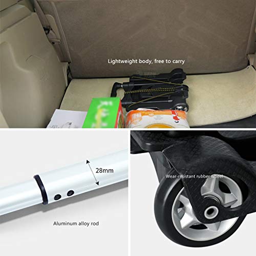 Silai Carro Plegable Carro de la Compra en el hogar Carro pequeño Carro de la Compra Carro Plegable portátil Carro de Equipaje Mini Carro de Aluminio Peso 35 Kg