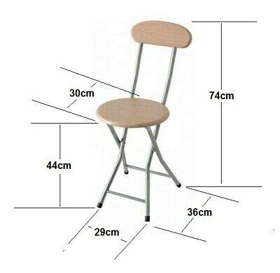 Silla Plegable DE Metal con Madera Y ESPALDAR Cocina JARDÍN SALÓN Bar Taburete