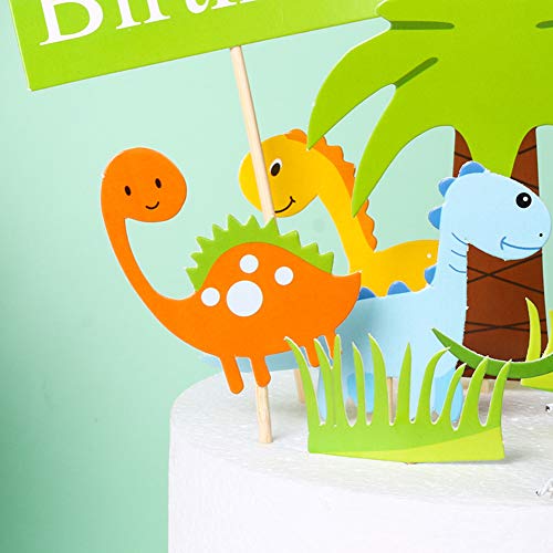 Simon Lee Woodham 10 Piezas Torta de Dinosaurio, Cute Cake Toppers, Decoración de Pastel de Dinosaurio, Cupcake Decoration for Kids Birthday Party