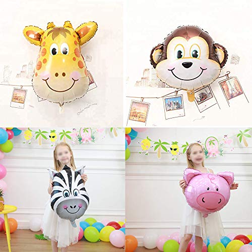 SIMUER Globos Animales 18 Piezas Globo de Aluminio Animal Cumpleaños Globos, Globos Inflables Jungle Animal Balloon Foil Globo Decoración de la Fiesta de Cumpleaños de los Niños