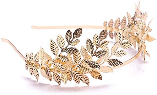 Sither Bridal Leaves Diadema de hojas de oro corona vintage para boda de olivo, tiara de carnaval, accesorios para el pelo para mujeres y niñas en griego temático Toga fiesta
