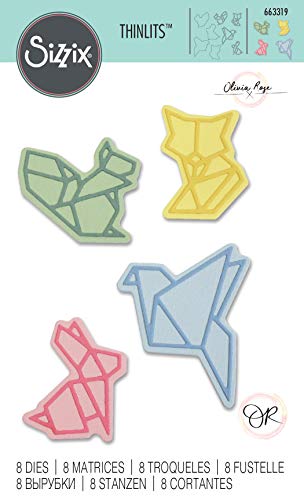 Sizzix Thinlits Troqueles 8PK Animales de estilo origami