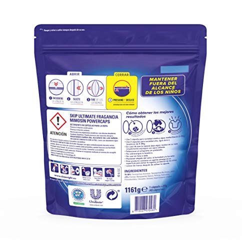 Skip Ultimate 3en1 Detergente Capsulas Fragancia Mimosín 43lav -Pack de 3