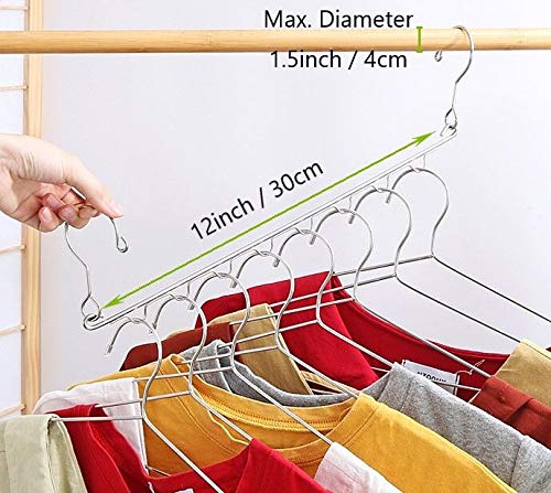 Skroad 12 Pack Perchas mágicas Armario Ahorro de Espacio Armario Perchas de Ropa Oragnizer Perchas Pesadas de Acero Inoxidable, Percha mágica (Lista de 2020)