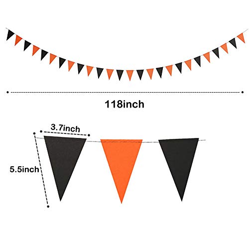 Skystuff - Banderines de Halloween para decoración de fiesta con estilo, color naranja y negro pastel