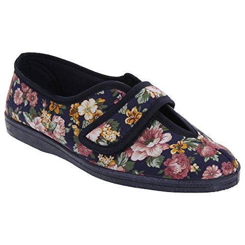 Sleepers - Zapatillas de Estar por casa Modelo Wilma con Cierre de Velcro para Mujer (36/Azul Real)