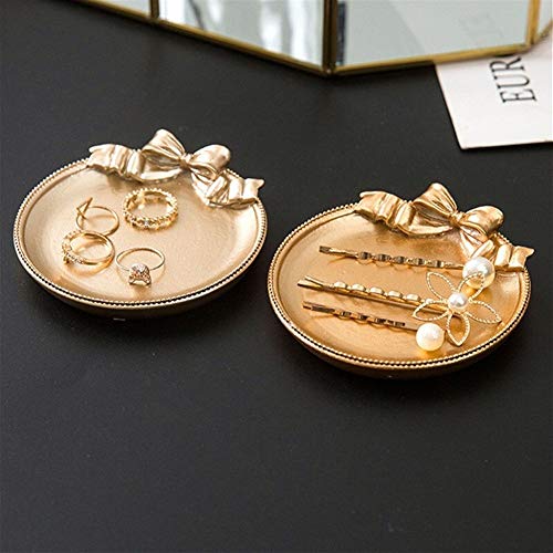 Slip bandeja de servicio de bandejas versátil Joyería de resina de la bandeja de joyas de oro decorativo Bandeja Habitación Sala Decoración joyería collar de la fruta Placa Crafts baratija bandeja Org