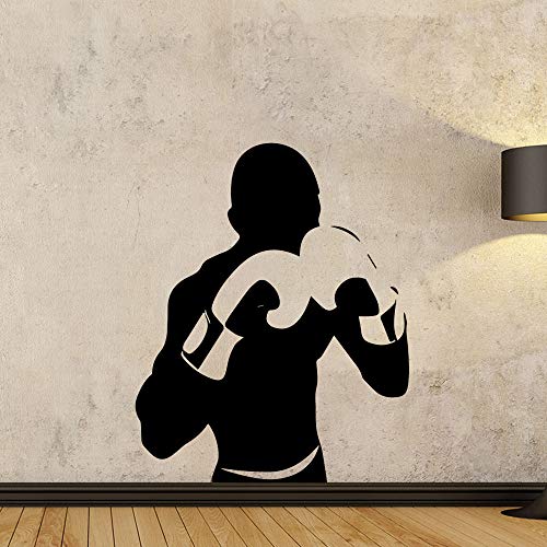 SLQUIET Nuevo diseño de boxeo autoadhesivo vinilo impermeable pared arte calcomanía bebé sala de niños decoración del hogar pegatinas de pared moda mural pegatinas personalizado amarillo 43x53 cm