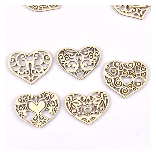 SMchwbc 38x50mm corazón del cordón Mixta Colgando Colgante de Madera Rebanadas Crafts for Bloc de Notas Decoración de Madera 10pcs Decoración
