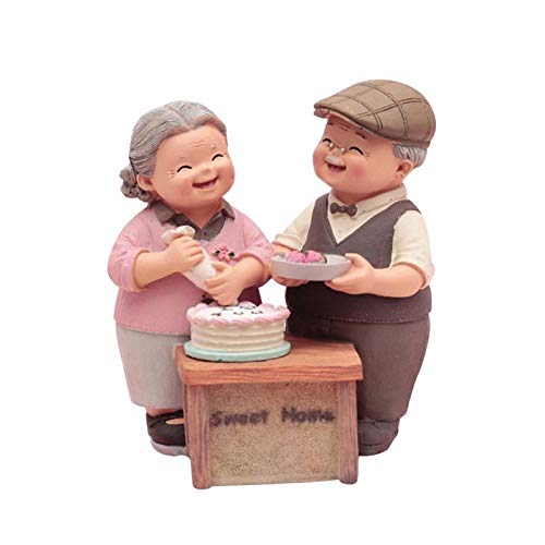 SMchwbc Los Abuelos pequeños Adornos Señora Mayor Caracteres Regalos de artesanía Creativa de cumpleaños Decoraciones caseras (Color : 12.5 * 9.5 * 13cm)
