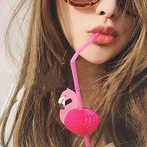 SmirkSumer - Juego de 20 pajitas de cóctel de flamenco hawaiano para fiesta, decoración de accesorios divertidos (color: rosa) talla única 20pc
