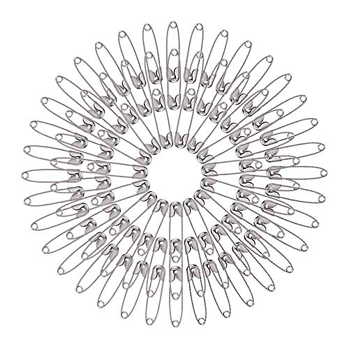 SNAGAROG 1000 pcs Pins de Seguridad – 27 mm imperdibles para pañales de Acero Inoxidable niquelado, imperdibles sólido para Trabajos de Costura, Ropa, Art Craft