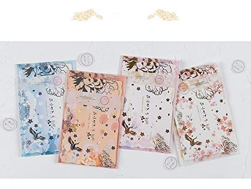 Sobre de papel translúcido 4pcs / set con tarjeta de mensaje Tarjeta de felicitación Carta Almacenamiento de papel estacionario Sobre de regalo