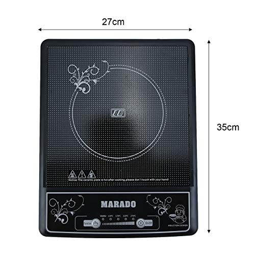 Socialism Cocción por inducción Pulsador Horno electromagnético Digital 2000W Cocina de inducción Hogar Cocina Pequeño electrodoméstico-Negro