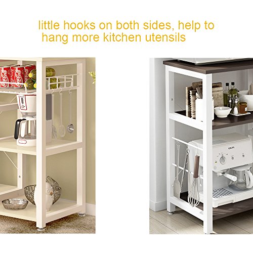 sogesfurniture Estante de Cocina Estante de Microondas, 3 Niveles Baker's Rack Soporte Organizador para Carro de Microondas Estantes de Almacenamiento, Arce W5S-MO-BH