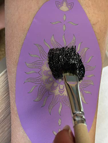 Sol, luna – Plantillas de tatuaje reutilizables 2 hojas – morado malla WS3 & WS5