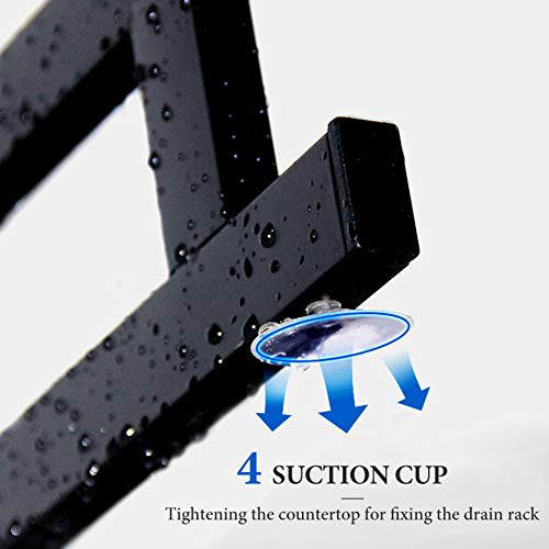 SOLEDI Rejilla para Platos sobre Fregadero Escurridor de Platos de Acero Inoxidable Secado y Almacenamiento para Mantener su Cocina Limpia y ordenada （La Longitud se Puede Ajustar 85-100 cm）