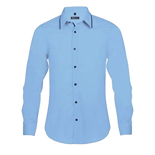 SOLS - Camisa Entallada de Manga Larga Modelo Baxter Hombre Caballero - Trabajo/Fiesta/Verano (XL) (Blanco/Negro)