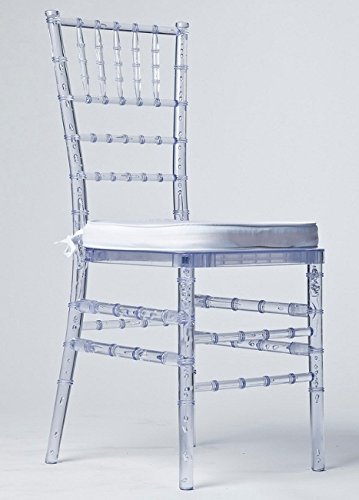 Solycarpa Silla de palillería Transparente con cojín Incluido para Bodas, Eventos, salón Comedor, restaurantes, Catering y salón de Celebraciones.