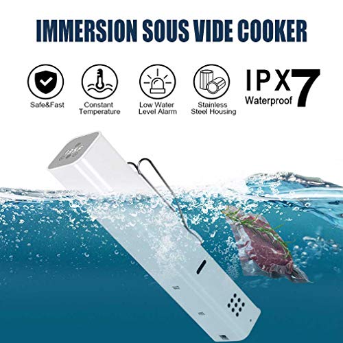 Sous Vide olla de precisión, circulador de inmersión térmica, control de pantalla táctil completo, ultrasilencioso, IPX7 impermeable, apto para cocina a baja temperatura