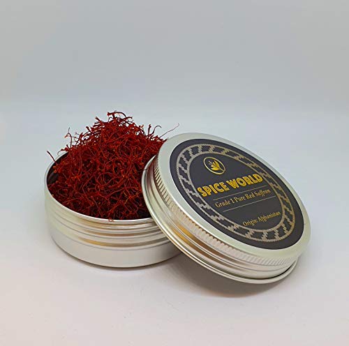 Spice World Azafrán Rojo Premium Grado I - Azafrán genuino rojo puro (2.00)