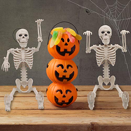 Spooktacular Creations 2pcs Esqueletos de 40.6cm Esqueleto de Cuerpo Entero con Articulaciones Movibles Halloween