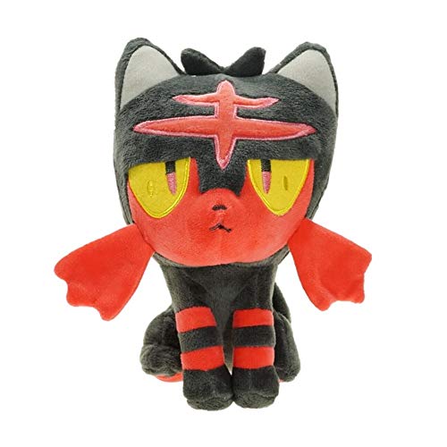 Spuik Felpa suave del juguete precioso Litten Pokemon Anime muñeca de la felpa gato del fuego muñeca estatuilla Bebés y Niños Peluche Decoración Juguetes de Colección del regalo de cumpleaños de Navid