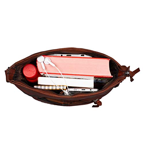 STILORD 'Liz' Bolso de Mano Cuero Trenzado Bolso de Hombro Mujeres Gran Comprador Hobo Bag Elegante Vintage Piel, Color:Torres - marrón