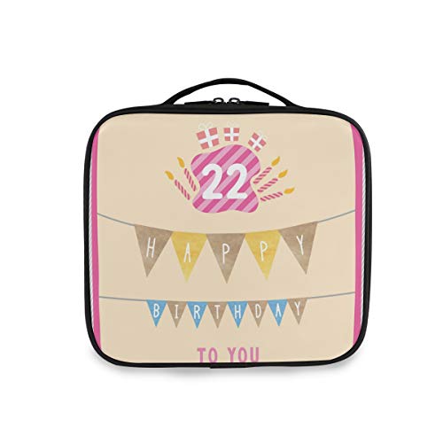 SUGARHE Caramelos De Cumpleaños Pastel Velas Imprimir,Neceser Maquillaje,Bolsa Cosméticos Organizador Brochas Maquillaje Estuches Portátil