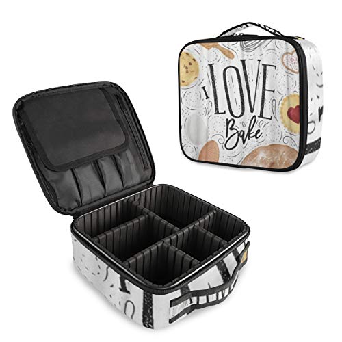 SUGARHE Panadería Galleta Batidor Huevo Rodillo Pan Vintage,Neceser Maquillaje,Bolsa Cosméticos Organizador Brochas Maquillaje Estuches Portátil