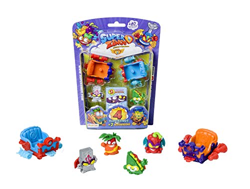 SuperZings - Serie 5 - Blíster Aerowagon (PSZ5B416IN00) con 4 Figuras (1 Plateada) y 2 Aerowagons