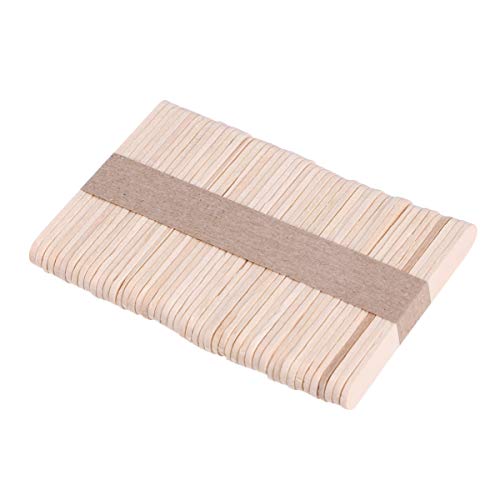 SUPVOX 50 Piezas Palos de Madera de Manualidades Palos de Madera para Helados Abanico Bricolaje Artesanía Espátula de Cera