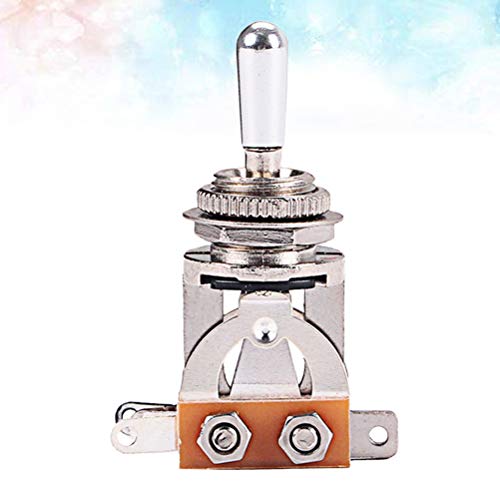 SUPVOX GN118 Selector de pastillas de conmutador de palanca de 3 vías con anillo de arandela de agudos con punta plateada para guitarra eléctrica LP