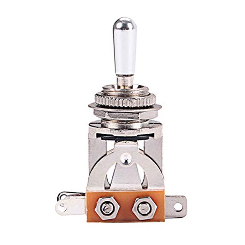 SUPVOX GN118 Selector de pastillas de conmutador de palanca de 3 vías con anillo de arandela de agudos con punta plateada para guitarra eléctrica LP