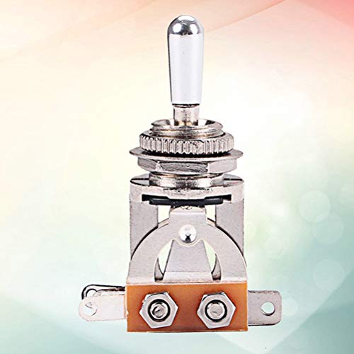 SUPVOX GN118 Selector de pastillas de conmutador de palanca de 3 vías con anillo de arandela de agudos con punta plateada para guitarra eléctrica LP